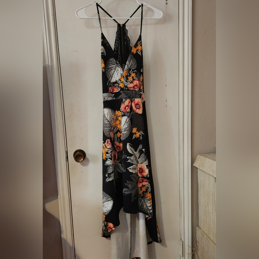 Charlotte Russe floral backless high-low dress